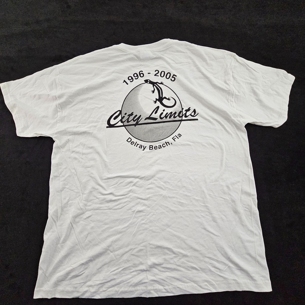 City Limits Delray Beach FL Last Call 2005‎ White Short Sleeve T-Shirt Men's XL